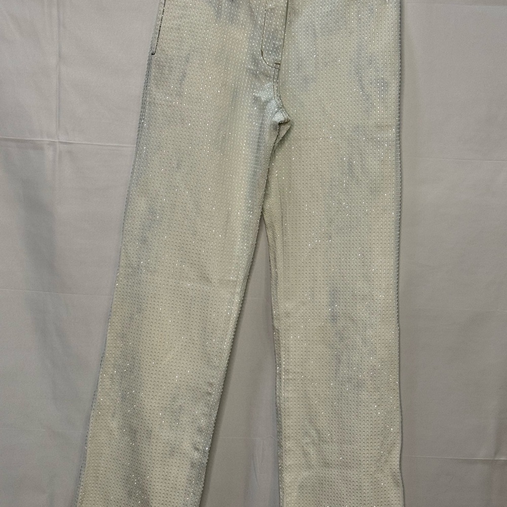 SAINTARTNEWYORK Silver Straight Leg Jeans with Vintage Appeal